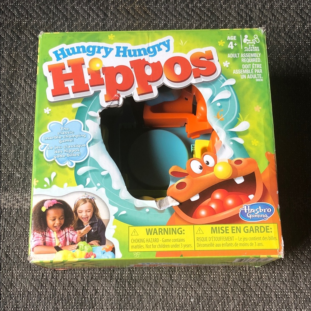 Hasbro Hungry Hungry Hippos Game with Orange Hippo Pieces